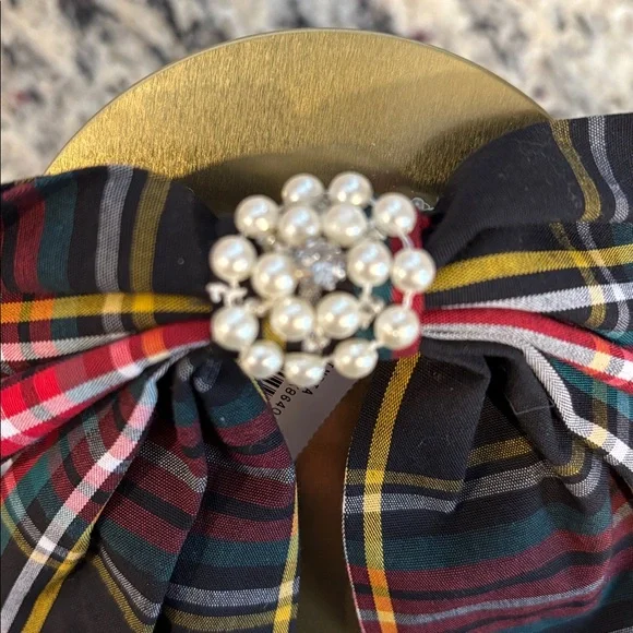J Crew tartan plaid Rhinestone Accent Hair Barrette - Picture 2 of 9
